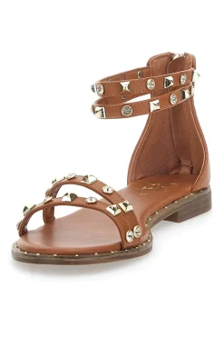 Damensandalen mit Nieten Braun Me & Me 2535