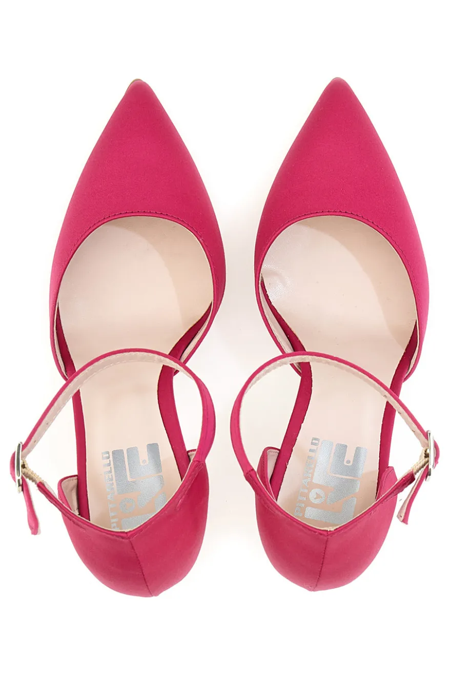 Décolleté a Punta Pittarello Love 704 Raso Fuxia