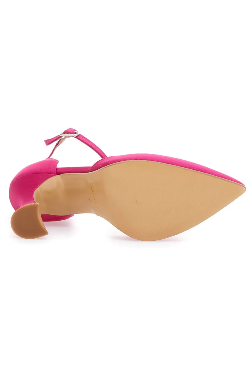 Décolleté a Punta Pittarello Love 704 Raso Fuxia