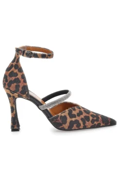 Décolleté animalier con cinturini e tacco a rocchetto Pittarello love 7092