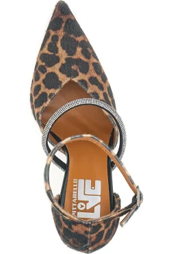 Décolleté animalier con cinturini e tacco a rocchetto Pittarello love 7092