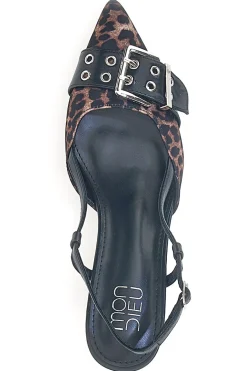 Décolleté Animalier e Nero slingback tacco medio Mon dieu APY22