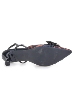 Décolleté Animalier e Nero slingback tacco medio Mon dieu APY22