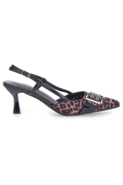 Décolleté Animalier e Nero slingback tacco medio Mon dieu APY22