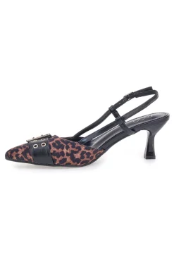 Décolleté Animalier e Nero slingback tacco medio Mon dieu APY22