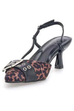 Décolleté Animalier e Nero slingback tacco medio Mon dieu APY22