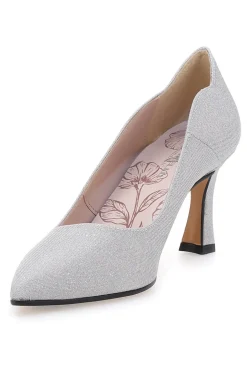 Décolleté argento glitter con tacco medio Pittarello Romantic 5384