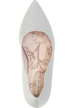 Décolleté argento glitter con tacco medio Pittarello Romantic 5384