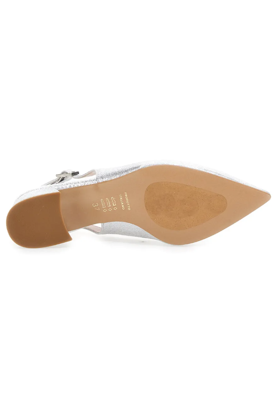 Décolleté Argento Slingback Effetto Brillantini PITTARELLO ROMANTIC 3123