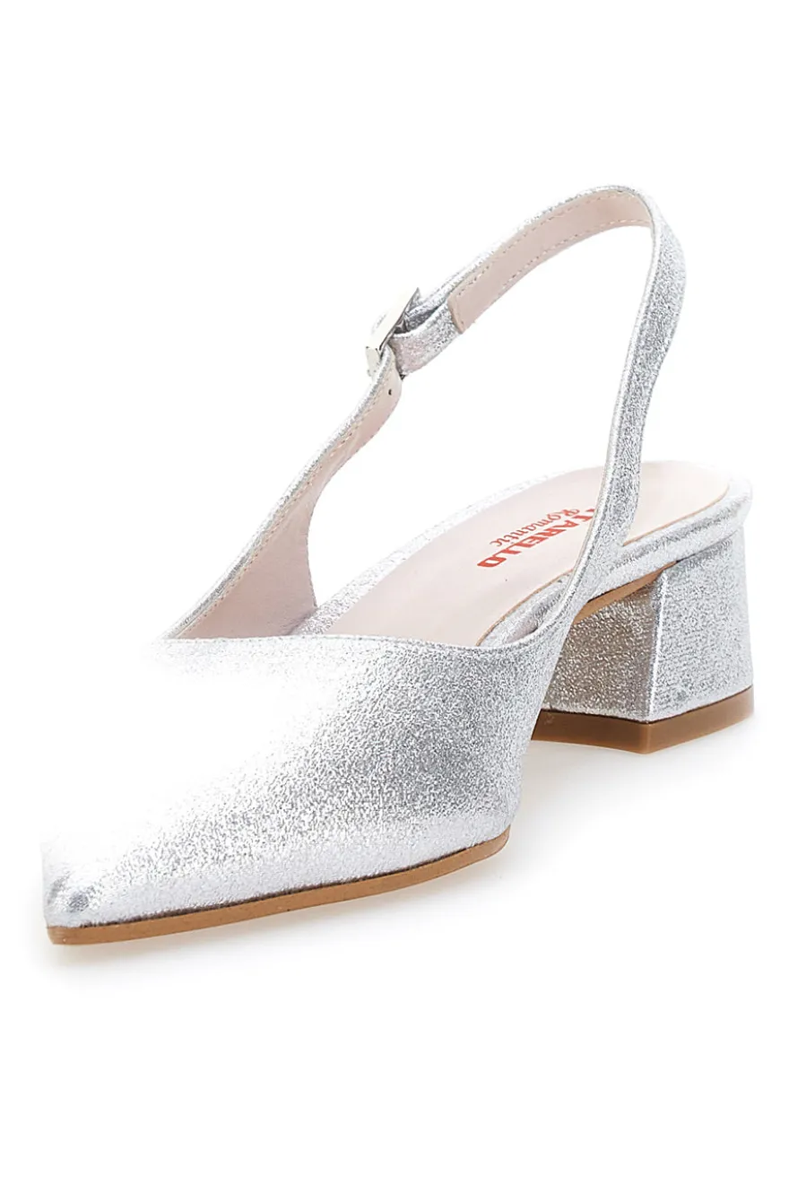 Décolleté Argento Slingback Effetto Brillantini PITTARELLO ROMANTIC 3123