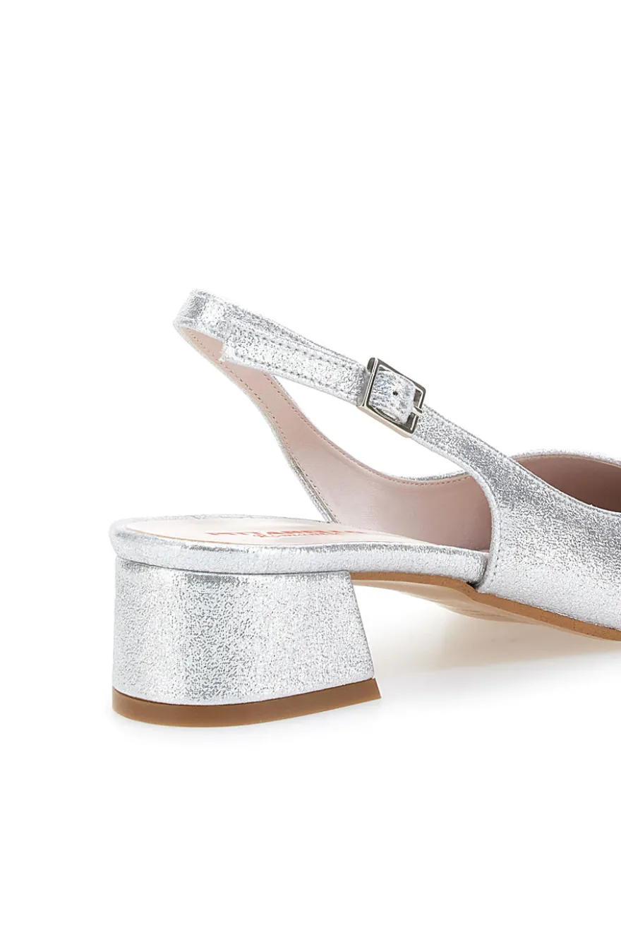 Décolleté Argento Slingback Effetto Brillantini PITTARELLO ROMANTIC 3123