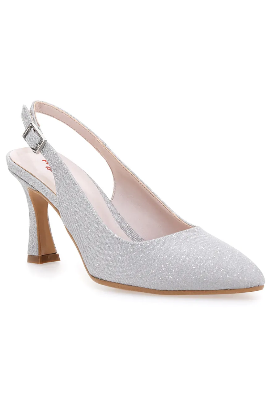Décolleté Argento Tacco 9 Cm Pittarello Romantic 2371