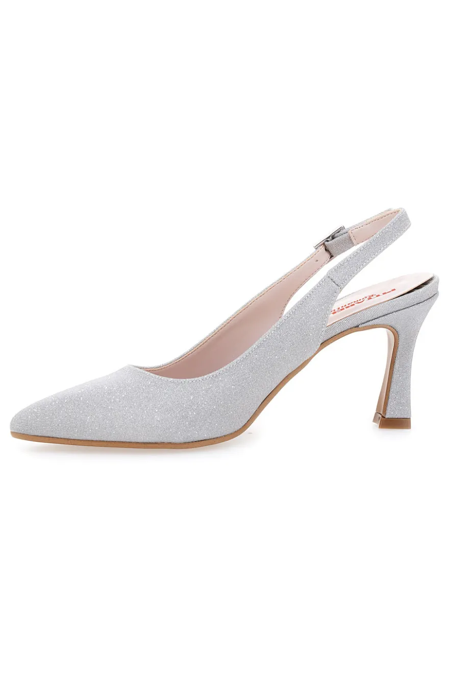 Décolleté Argento Tacco 9 Cm Pittarello Romantic 2371