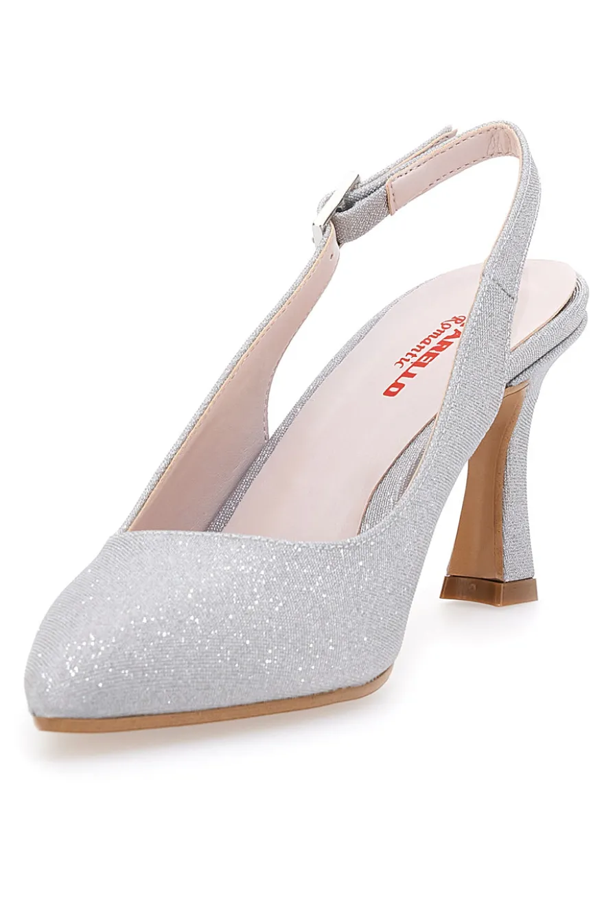 Décolleté Argento Tacco 9 Cm Pittarello Romantic 2371
