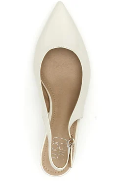 Décolleté Beige chiaro vernice slingback tacco medio Mon dieu FDS246C