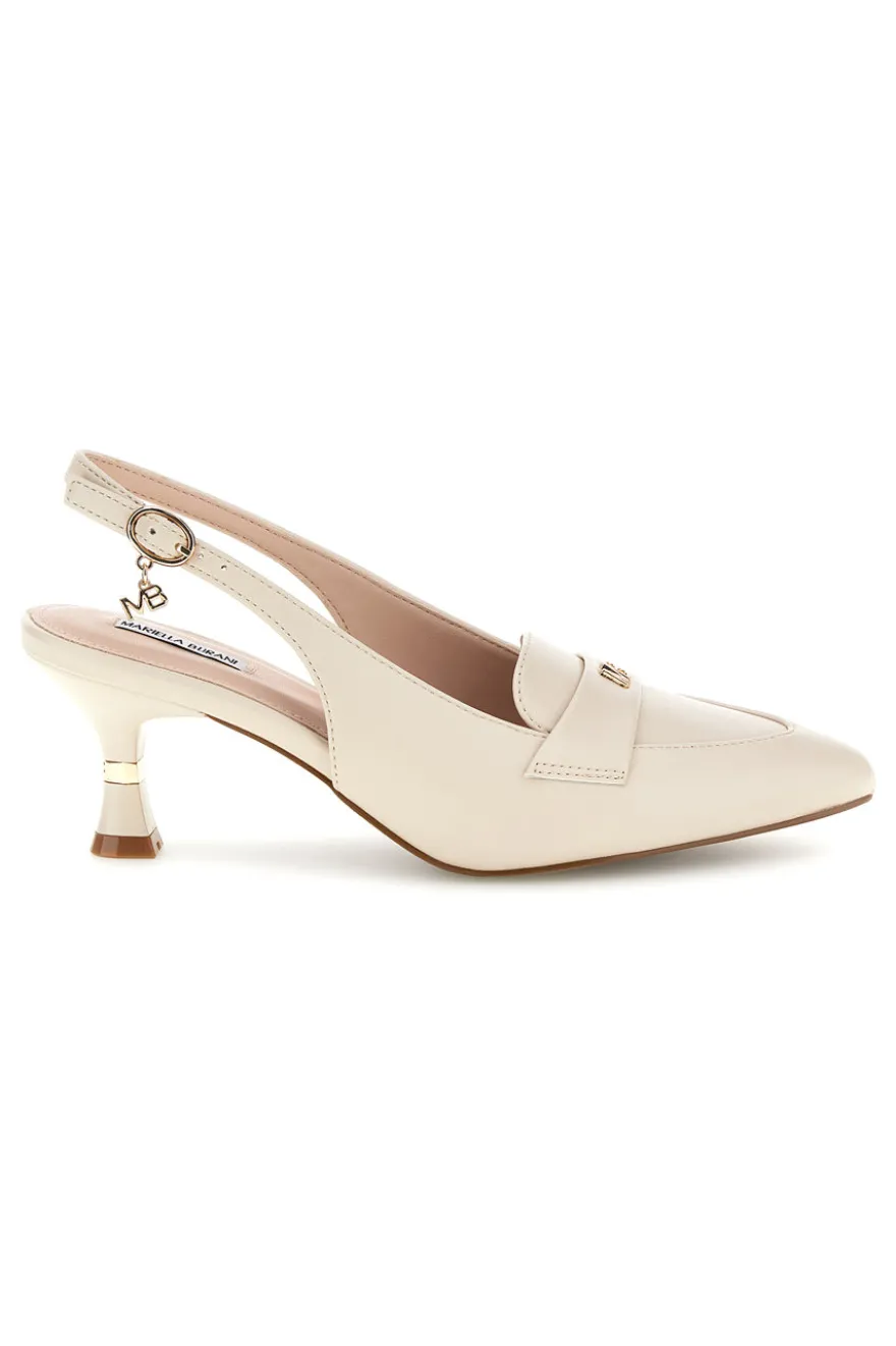 Décolleté beige con cinturino slingback tacco medio Burani 51101c794