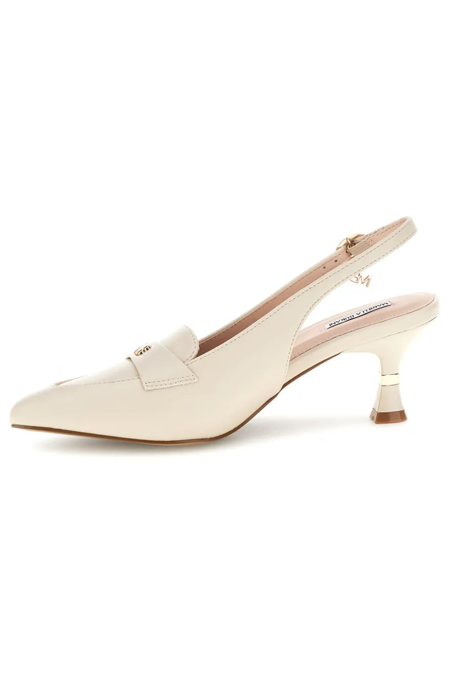 Décolleté beige con cinturino slingback tacco medio Burani 51101c794