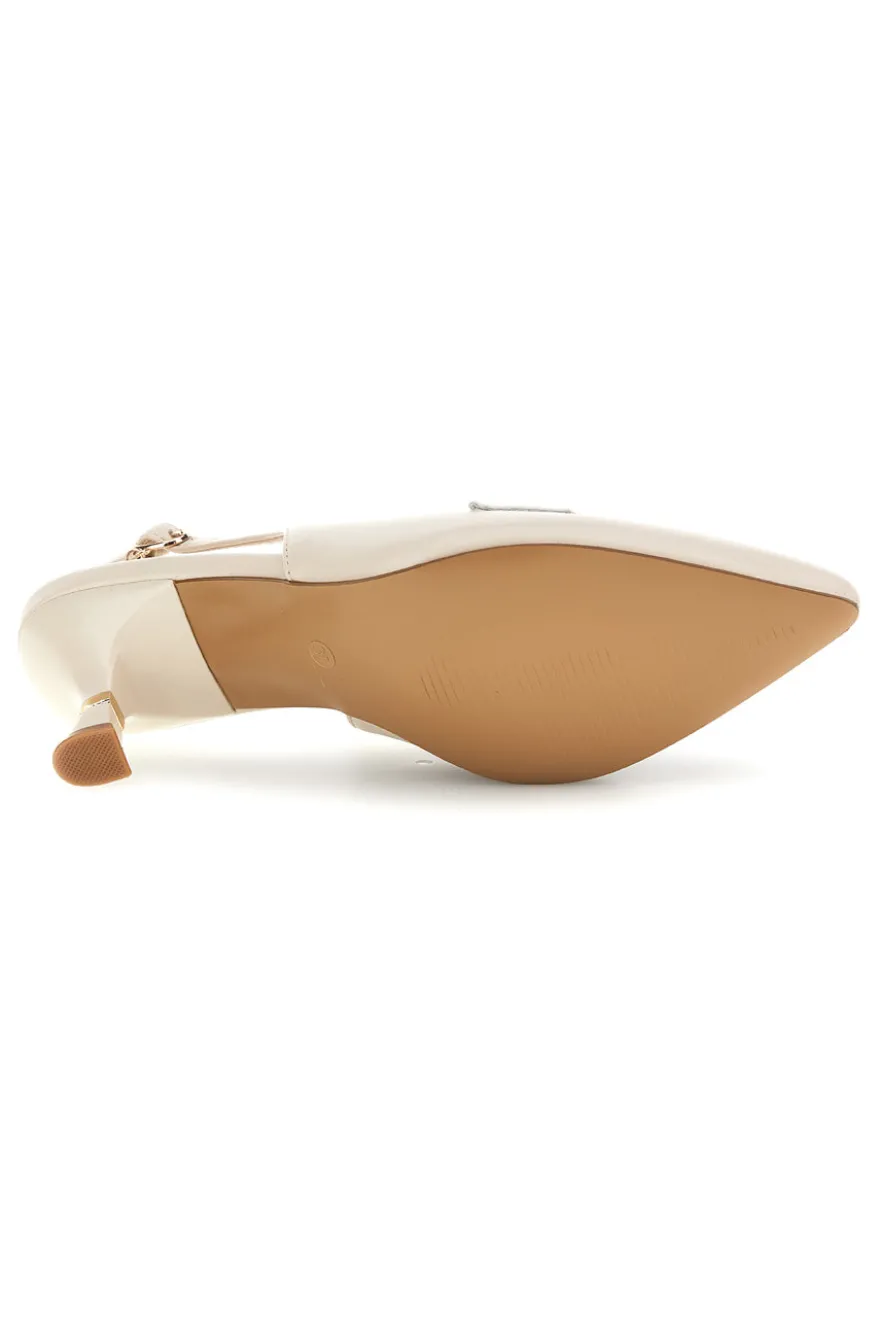 Décolleté beige con cinturino slingback tacco medio Burani 51101c794