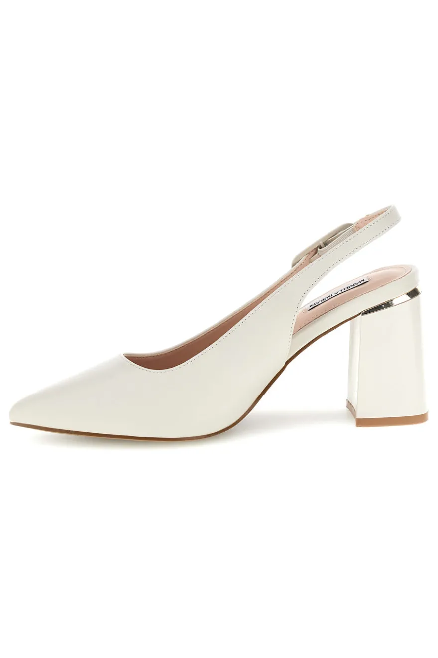 Décolleté beige con cinturino slingback tacco largo Burani 51882c1235