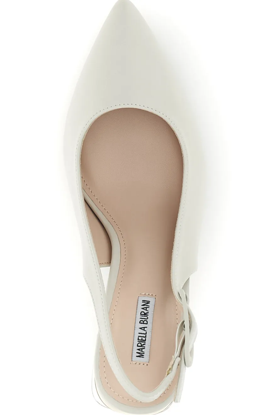 Décolleté beige con cinturino slingback tacco largo Burani 51882c1235