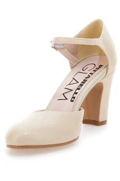 Décolleté Beige con Cinturino alla Caviglia Made in Italy PITTARELLO GLAM 2561