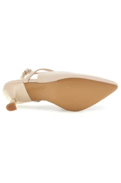 Décolleté beige con cinturino incrociato slingback tacco medio Burani 51853c1225