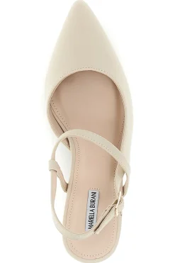 Décolleté beige con cinturino incrociato slingback tacco medio Burani 51853c1225