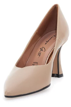 Décolleté beige con tacco a rocchetto Francesca gritti 3354