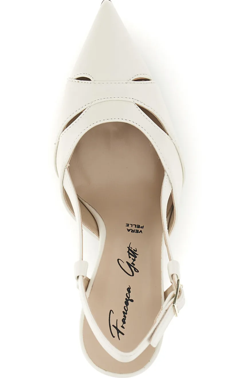 Décolleté beige in vera pelle con cinturino Francesca Gritti P7060