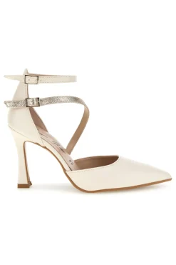 Décolleté beige in vera pelle con cinturino Francesca gritti 194