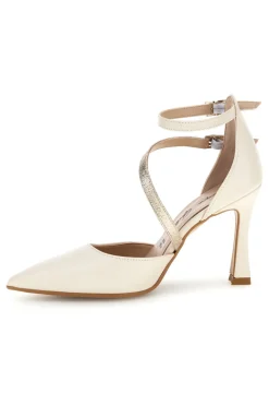 Décolleté beige in vera pelle con cinturino Francesca gritti 194