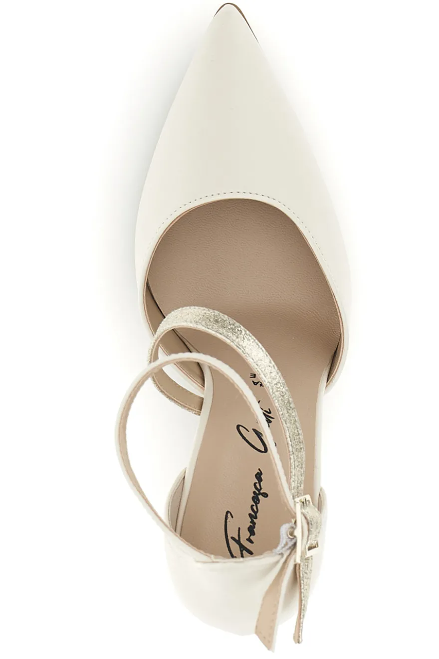 Décolleté beige in vera pelle con cinturino Francesca gritti 194