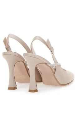 Décolleté Beige Slingback con Strass PITTARELLO 100