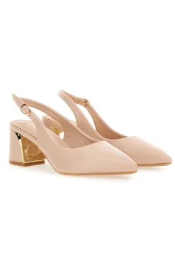 Décolleté Beige slingback tacco medio Mon dieu DQ50233