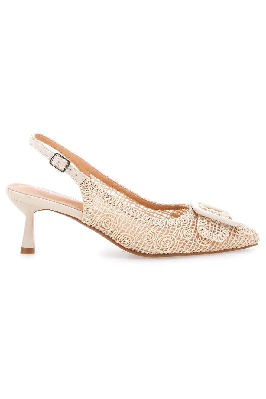 Décolleté Beige slingback tacco medio Le havre Paris 63181