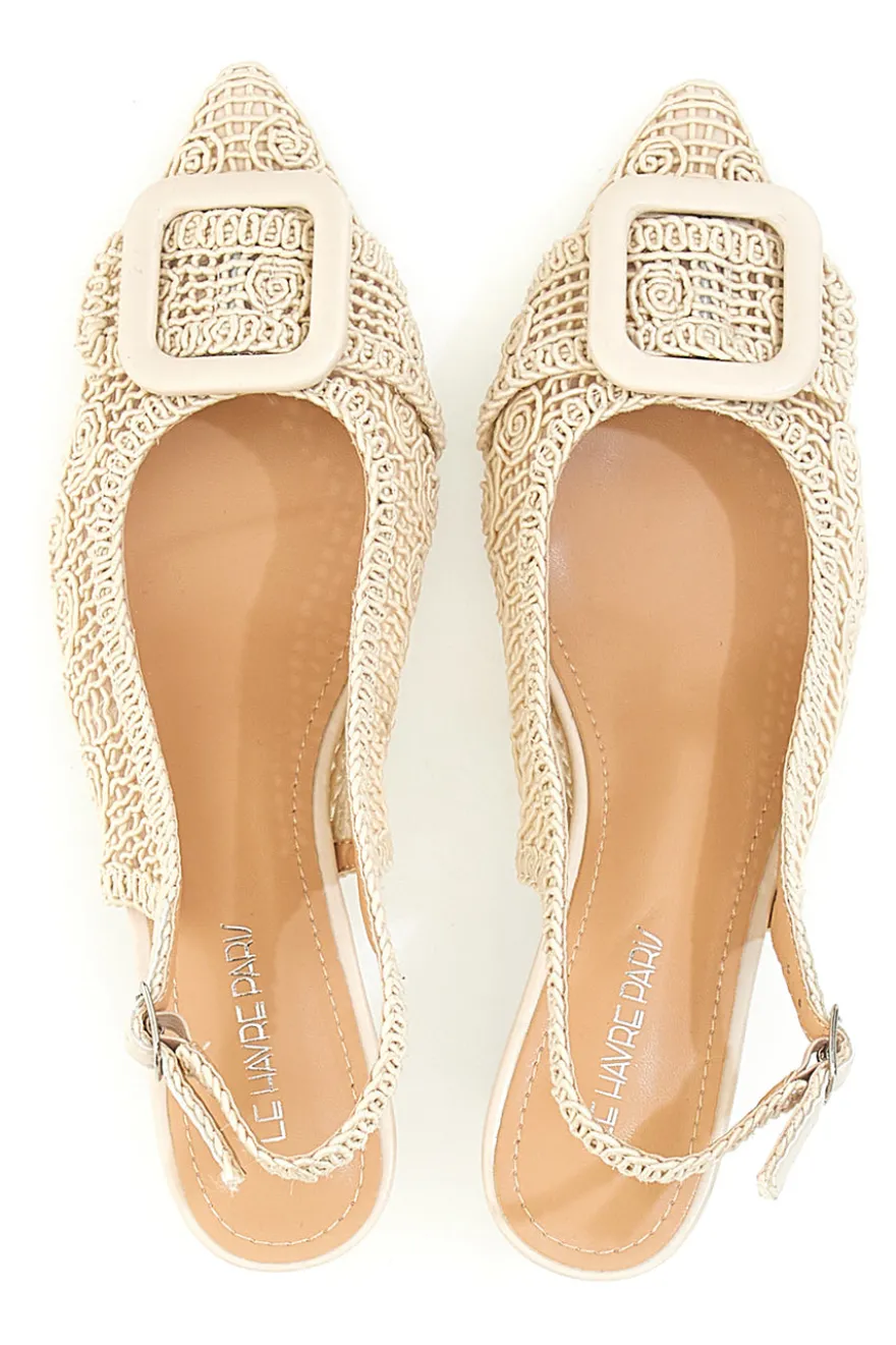 Décolleté Beige slingback tacco medio Le havre Paris 63181