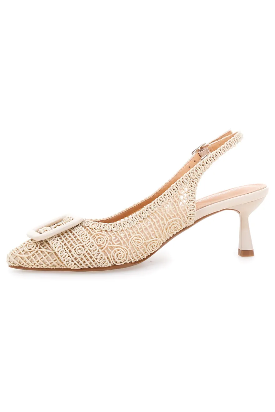 Décolleté Beige slingback tacco medio Le havre Paris 63181