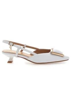 Décolleté Bianche Con Cinturino e Tacco Ferre F212