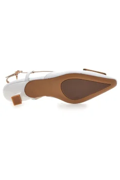 Décolleté Bianche Con Cinturino e Tacco Ferre F212