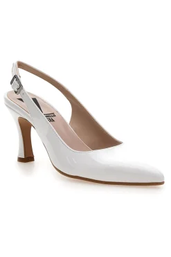 Décolleté bianche slingback Made in Italy Pittarello 4371