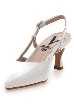 Décolleté bianche slingback Made in Italy Pittarello 4394
