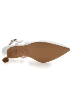 Décolleté bianche slingback Made in Italy Pittarello 4394