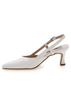 Décolleté bianche slingback Made in Italy Pittarello 4394