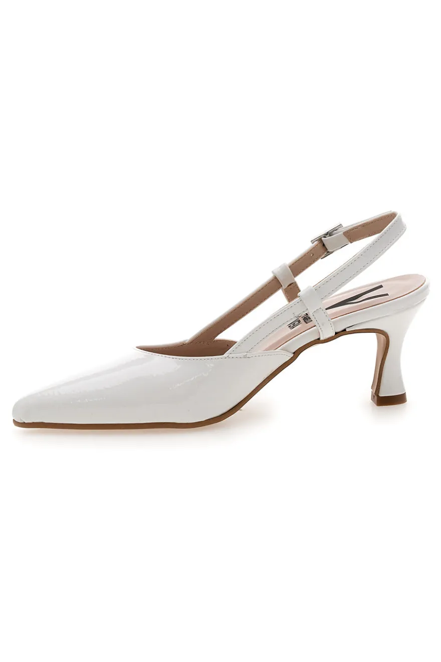 Décolleté bianche slingback Made in Italy Pittarello 4394