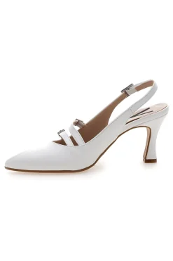 Décolleté bianche slingback con cinturini Made in Italy Pittarello vera 4387