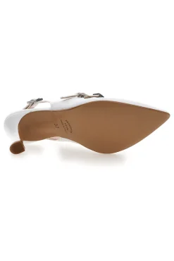 Décolleté bianche slingback con cinturini Made in Italy Pittarello vera 4387