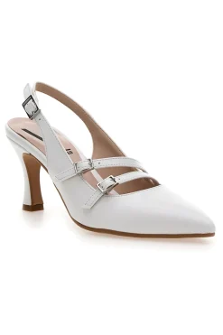 Décolleté bianche slingback con cinturini Made in Italy Pittarello vera 4387
