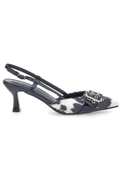 Décolleté Bianco e Nero slingback tacco medio Mon dieu APY22