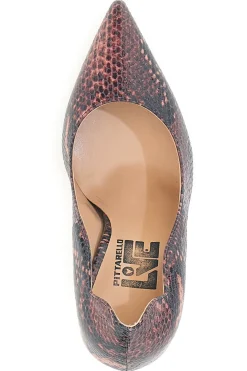 Décolleté bordeaux con stampa pitonata tacco alto Pittarello love 3478