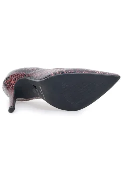 Décolleté bordeaux con stampa pitonata tacco alto Pittarello love 3478